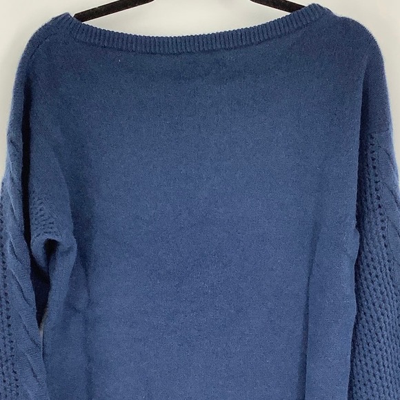 NEW! NAADAM Size Small Open Cable Tunic Dress Cashmere Blue $395 MSRP J6-19 - Picture 7 of 13